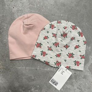 Set of 2 baby girl jersey hats